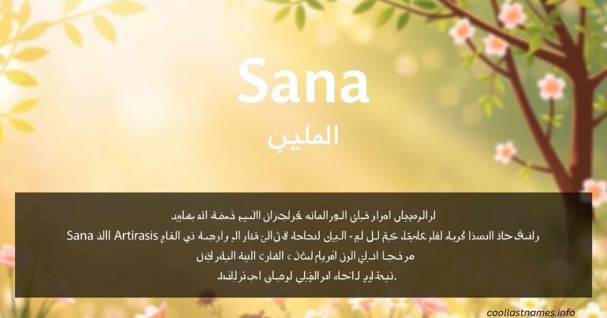 Sana meaning in Arabic