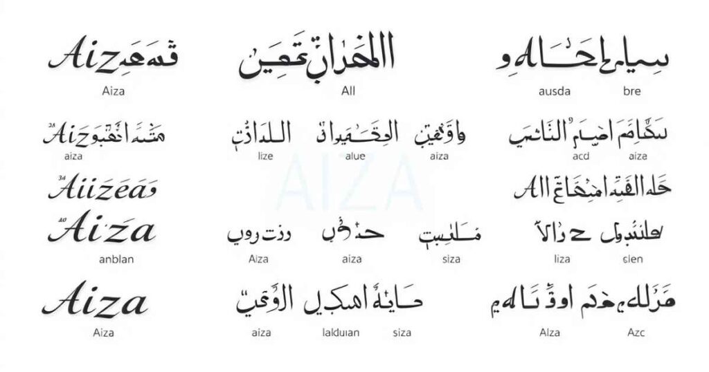 Spelling variations of Aiza