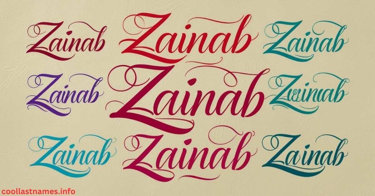 Spelling variations of Zainab