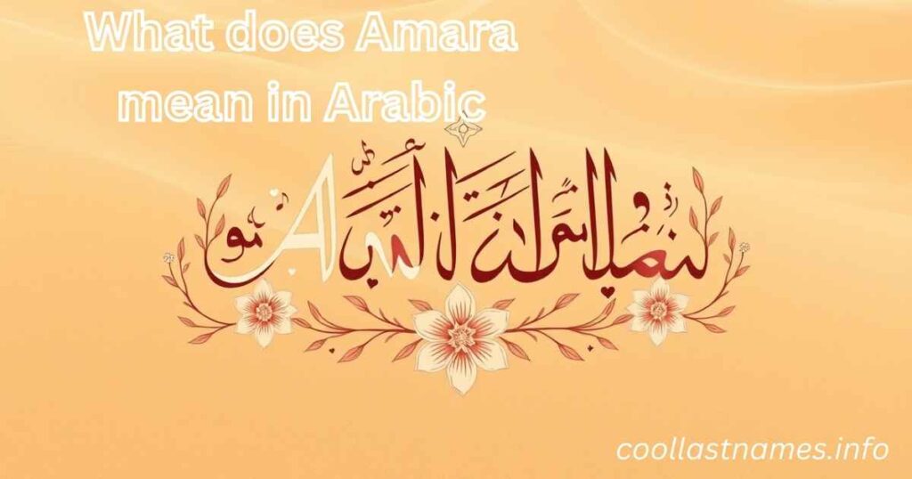 What does Amara mean in Arabic