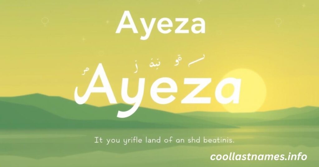 What does Ayeza mean in Arabic?