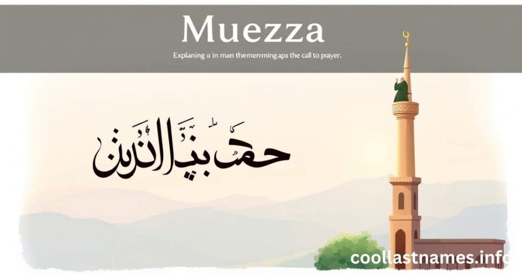 What does Muezza mean in Arabic?