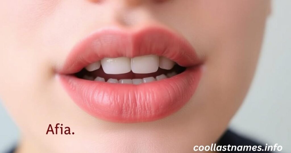 How to pronounce Afia :