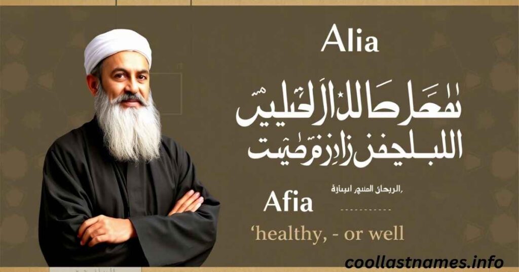 What does Afia mean in Arabic?