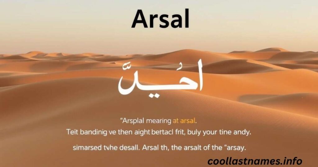 What does Arsal mean in Arabic?