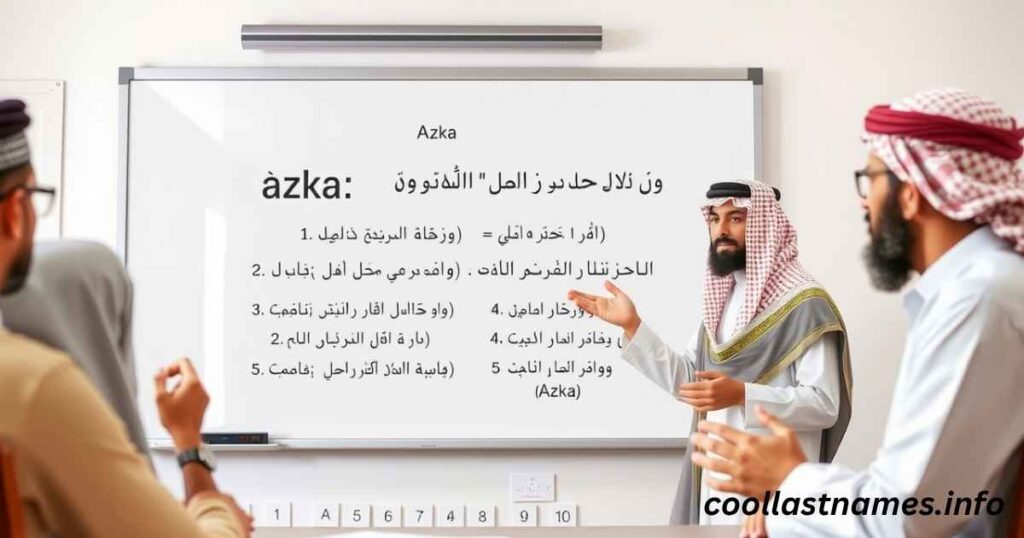 What does Azka mean in Arabic?