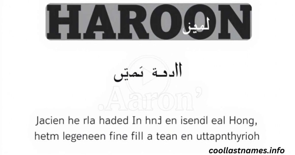 What does Haroon mean in Arabic?